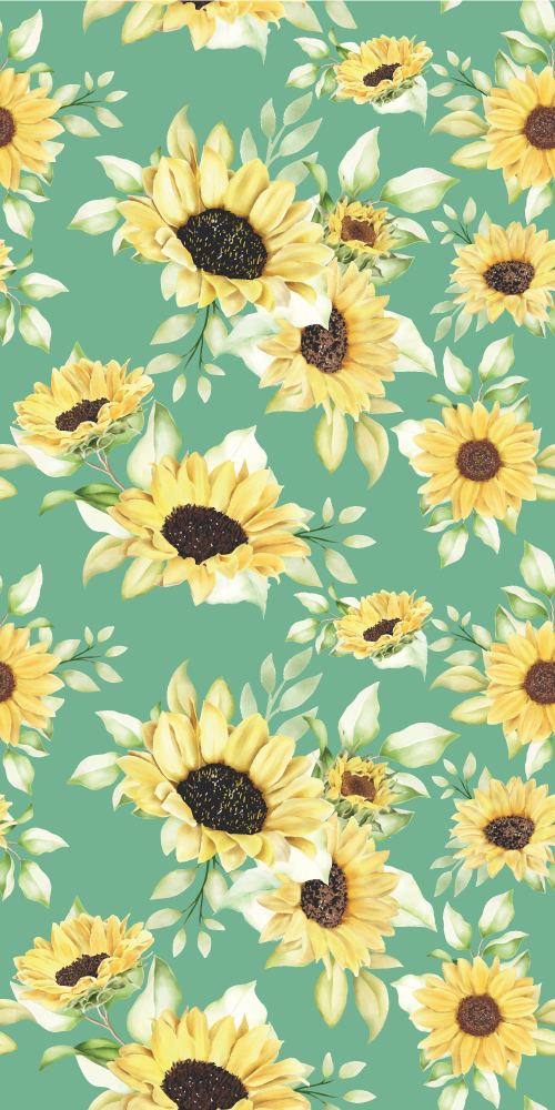 Green rug with small floral spring design - TenStickers