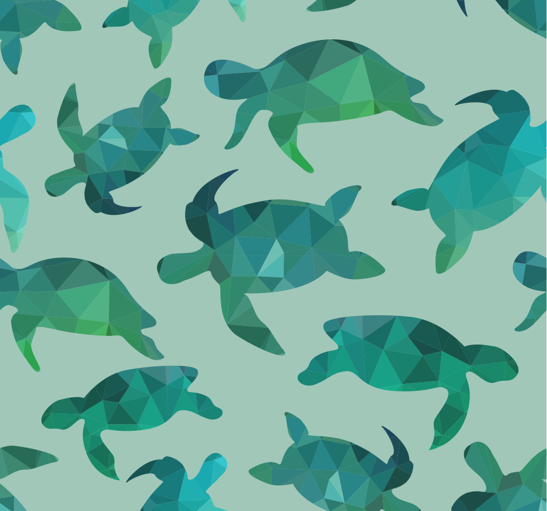 Green rug with green turtles design - TenStickers