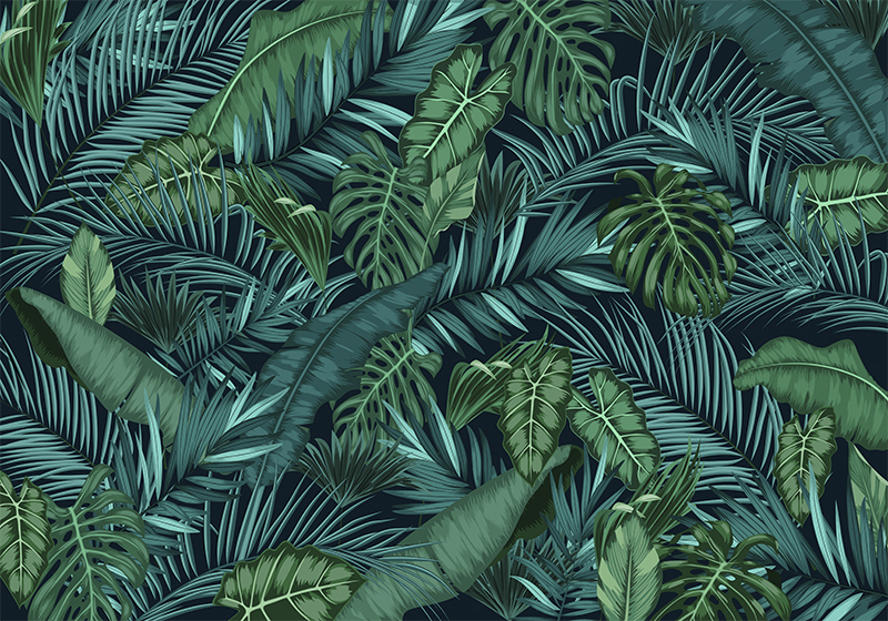 Green rug jungle wallpaper - TenStickers