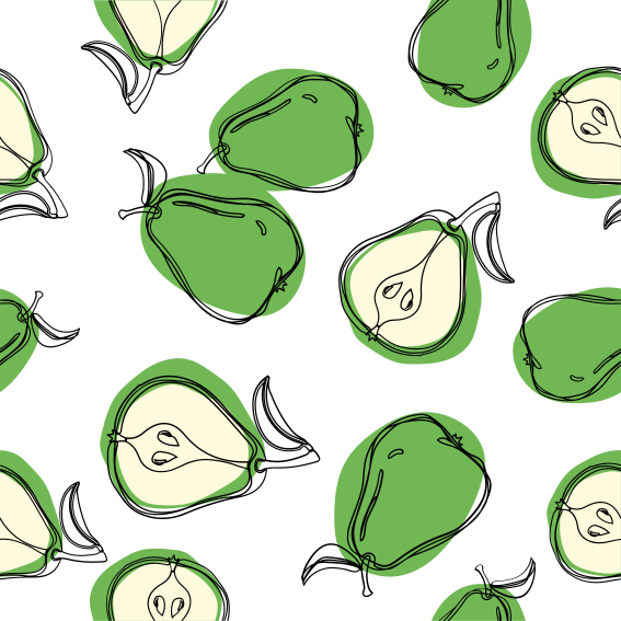 Green rug pear kitchen sticker tiles - TenStickers