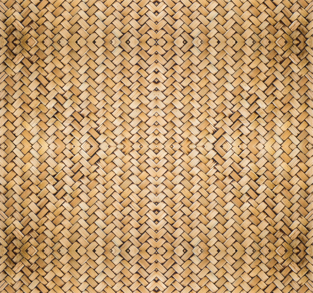 Bamboo woven effect outdoor rug - TenStickers