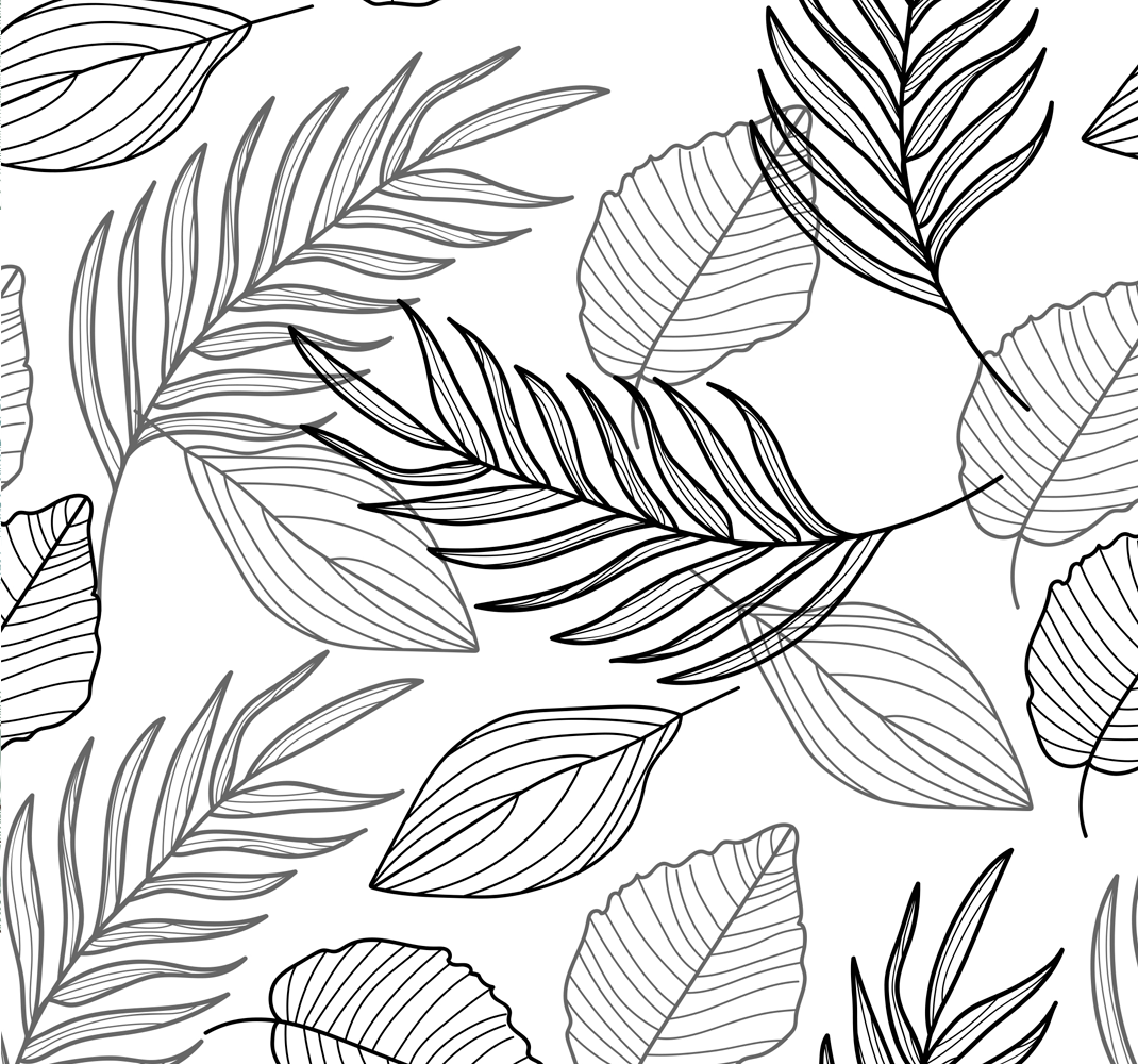 Outdoor rug with black and white leaf design - TenStickers