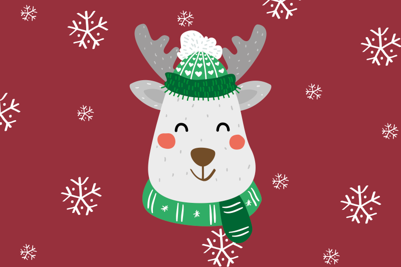 Red rug christmas deer for kids - TenStickers