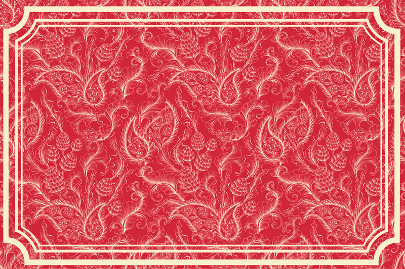 Red rug with paisley design - TenStickers