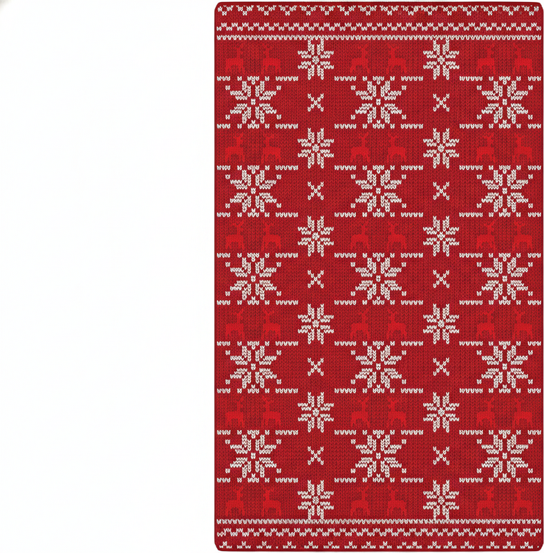 Red rug with traditional christmas pattern - TenStickers
