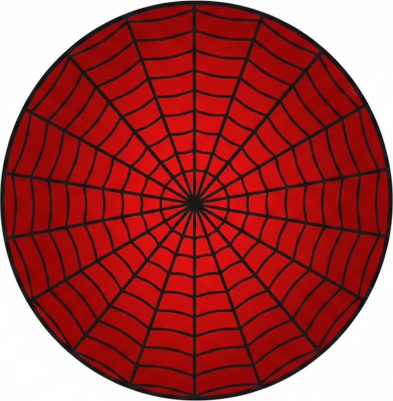 Red rug with spider web design - TenStickers