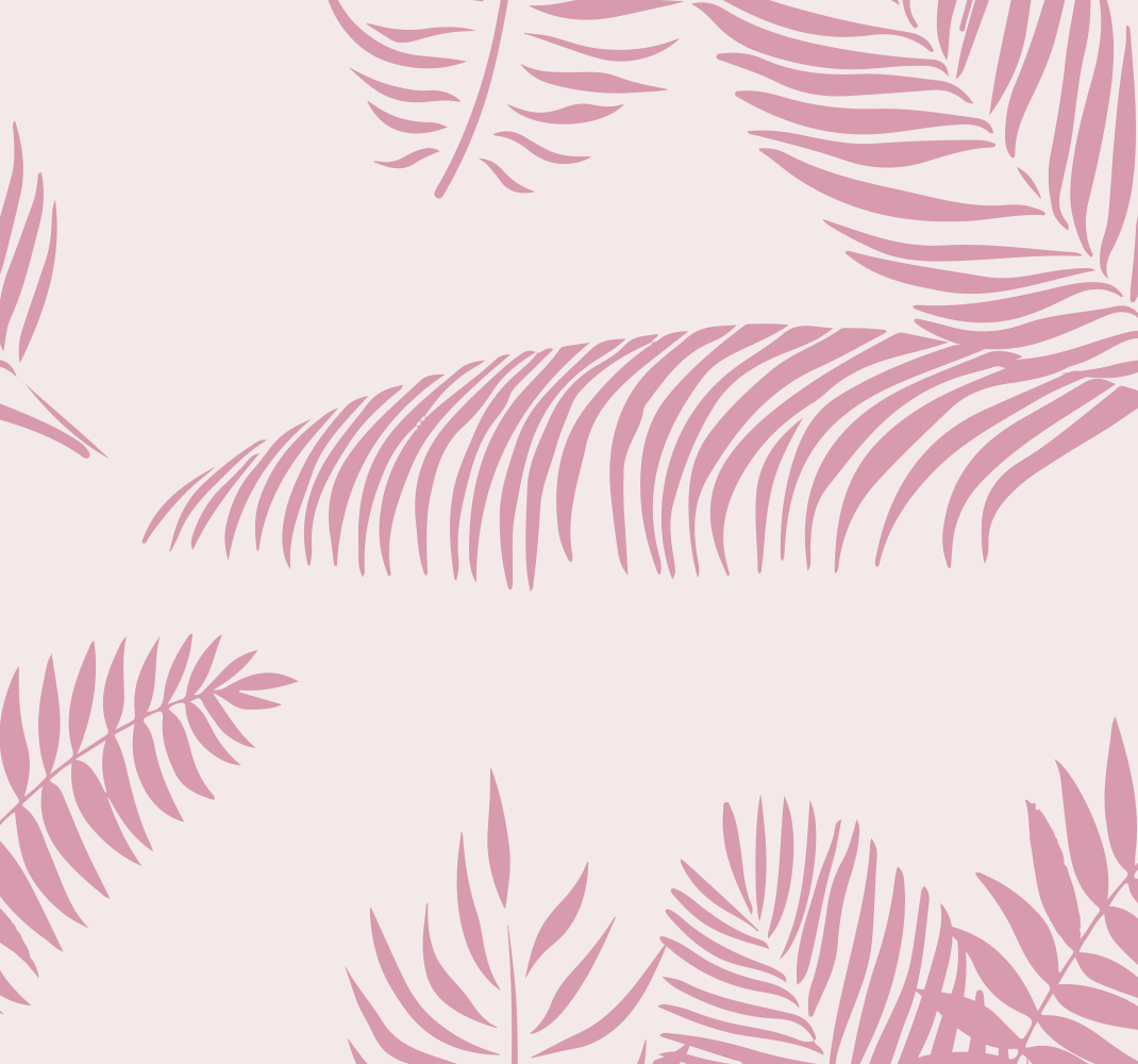 Pink rug with large palm leaves - TenStickers