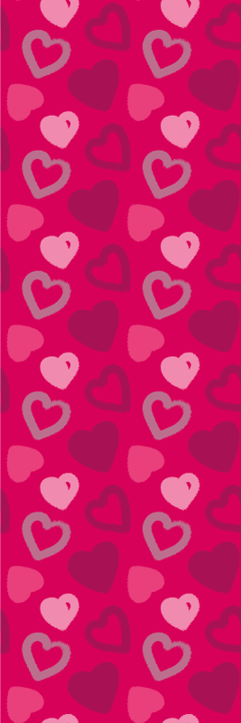 Pink rug with fuchsia hearts design - TenStickers