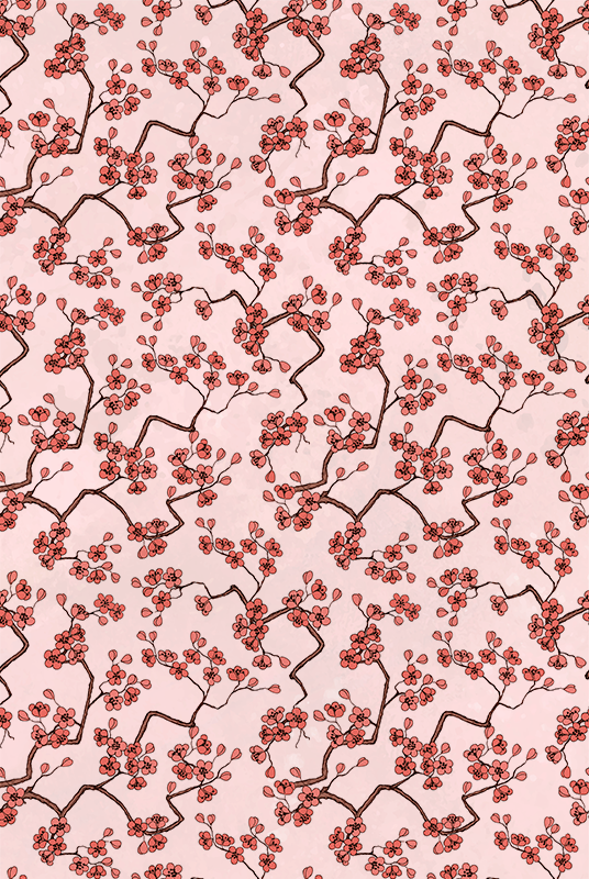 Pink rug cherry blossom area rug - TenStickers