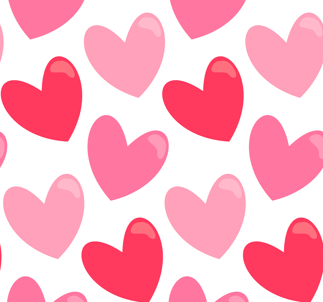 Pink rug with large heart shapes - TenStickers