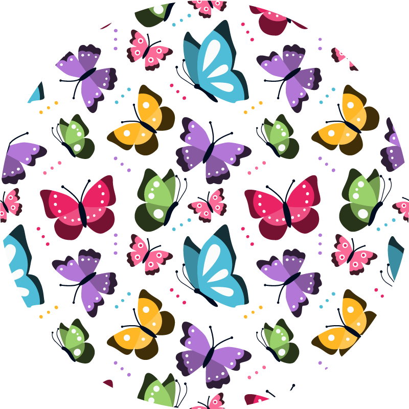 colorful butterfly pattern animal mat - TenStickers