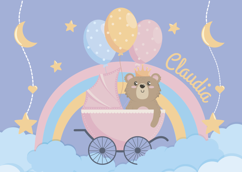 Customizable Nursery Pram Motif bedroom carpet - TenStickers