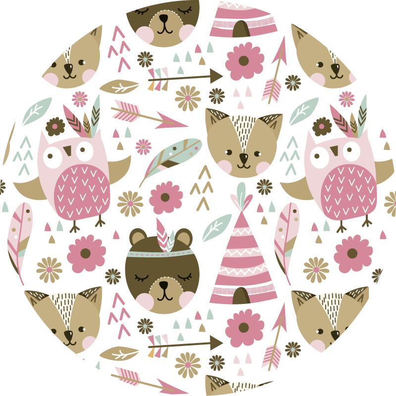 Children's Animal Patterns nursery rug - TenStickers