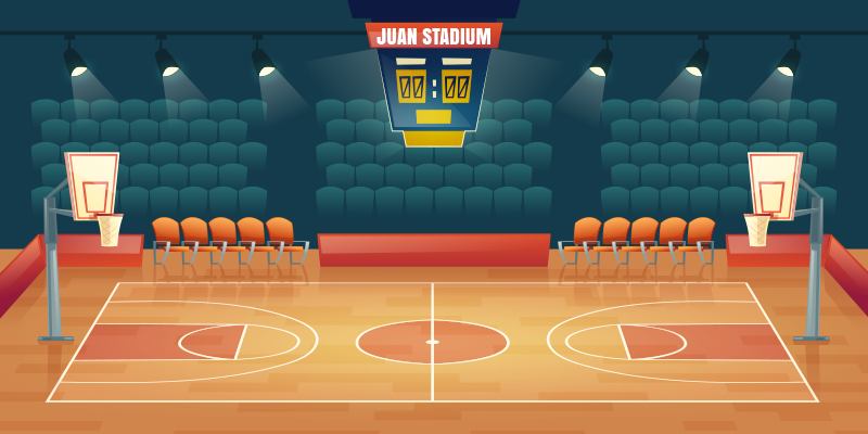 Vinyl rug basketball court with name - TenStickers