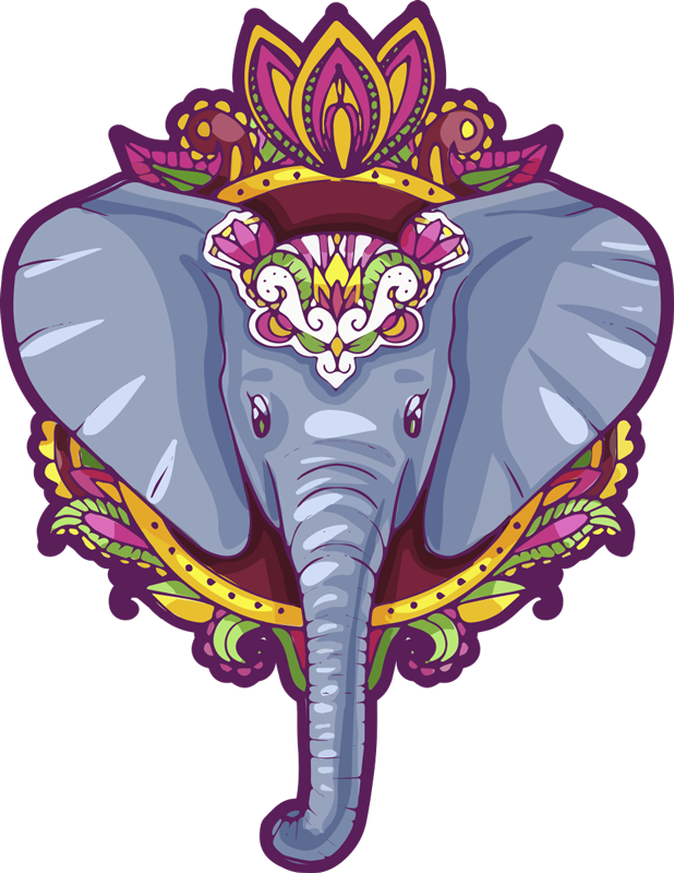 Decorative Elephant animal mat - TenStickers