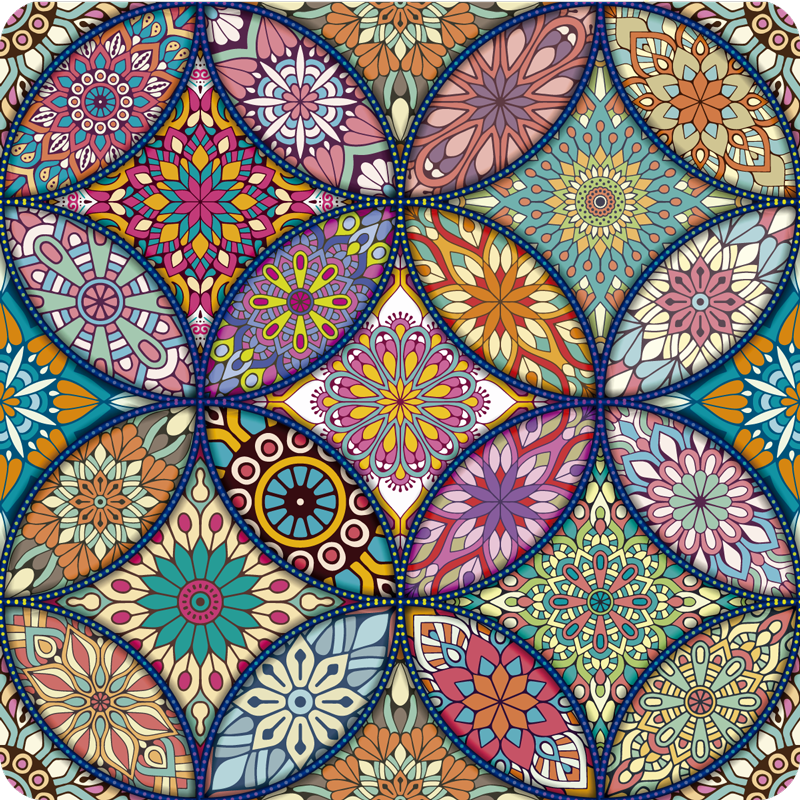 Mandalas full color vinyl rug - TenStickers