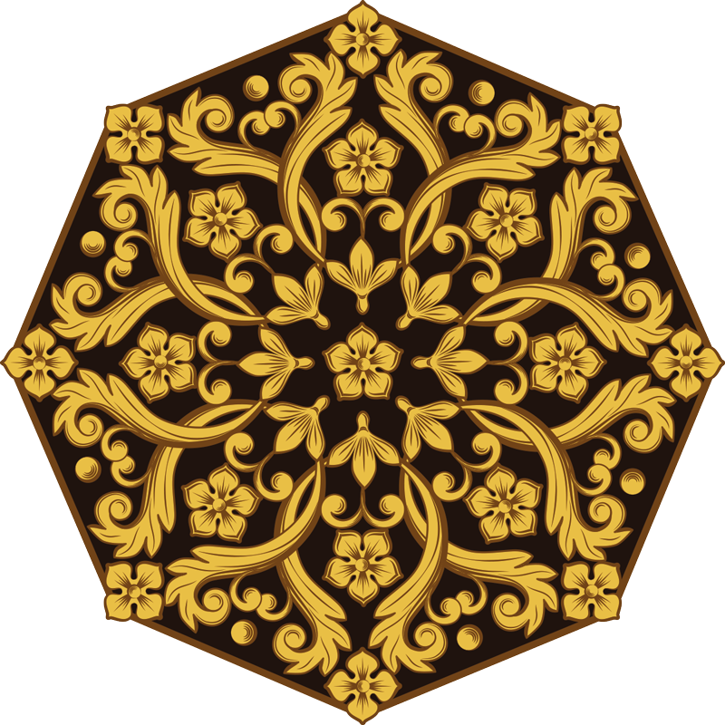 Baroque Foliage Symmetry bedroom carpet - TenStickers
