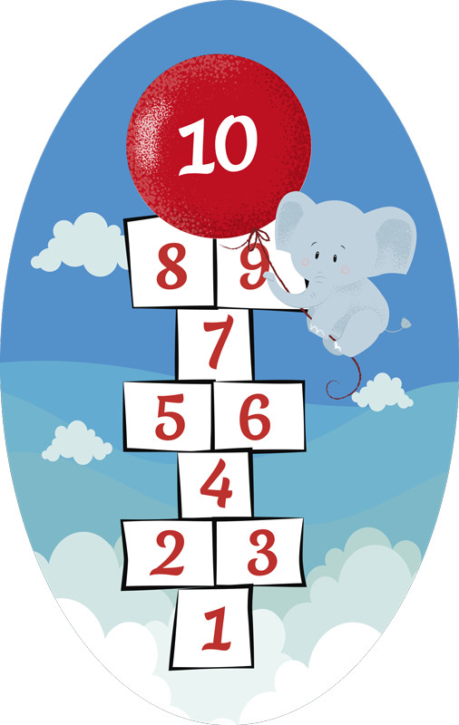 Hopscotch Balloon Elephant kids carpet - TenStickers