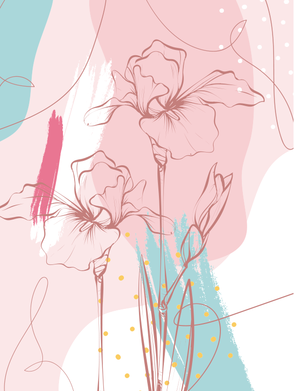 Abstract Floral Patterns flower rug - TenStickers
