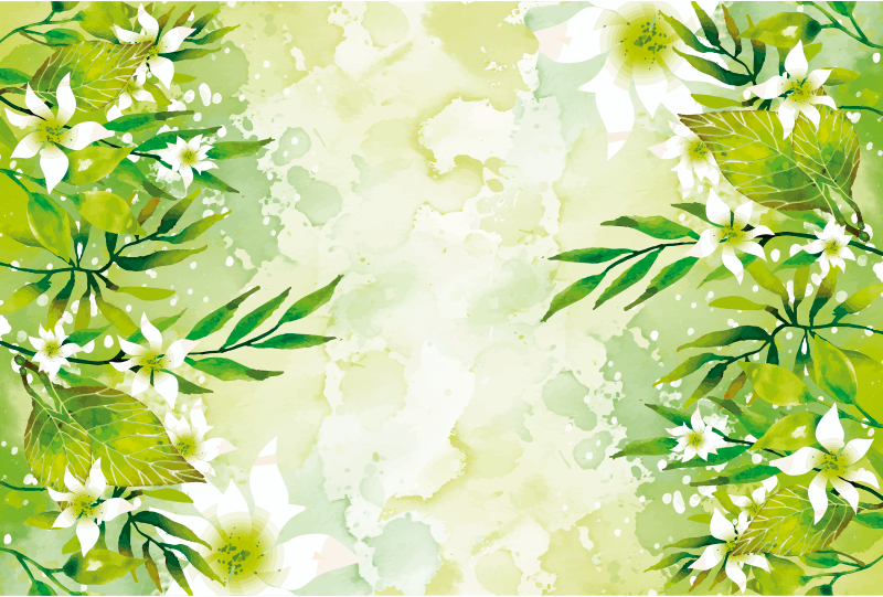Botanical Greenery floral rug - TenStickers
