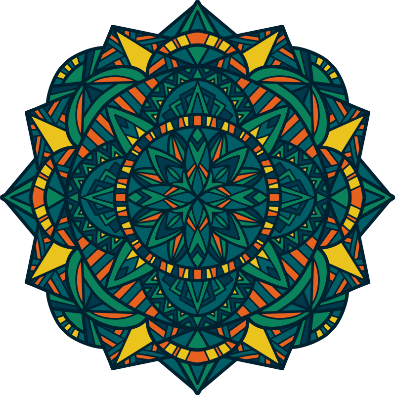 Mandala rug inspired by circular artwork - TenStickers