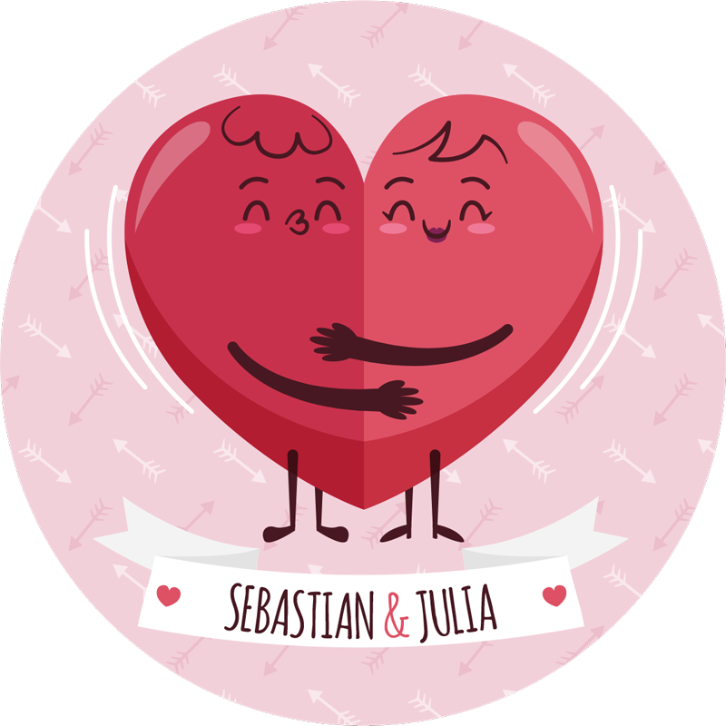 Personalized Heart Illustration custom floor mat - TenStickers