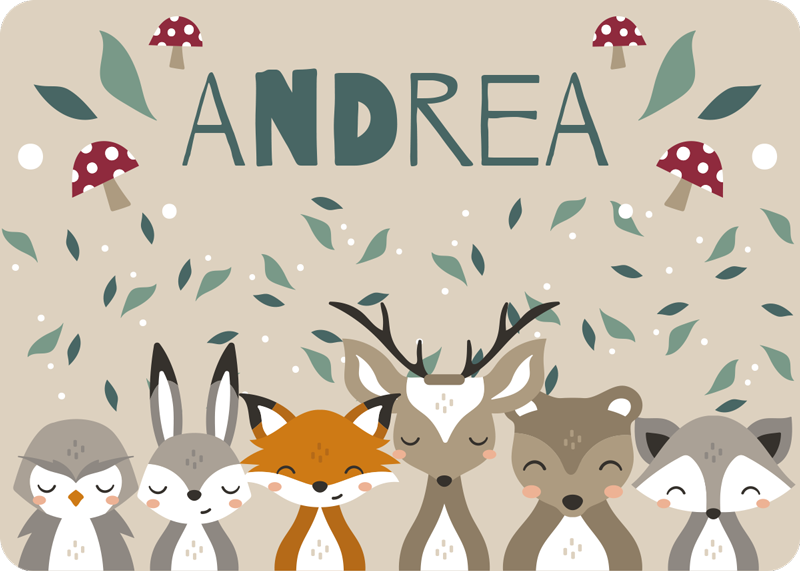 Woodland Friends custom floor mat - TenStickers