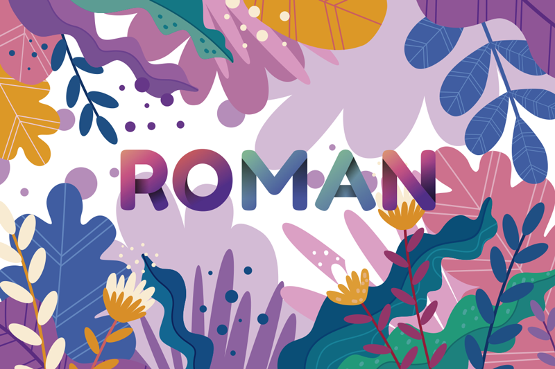 Fabulous tropical flowers vinyl rug with name - TenStickers