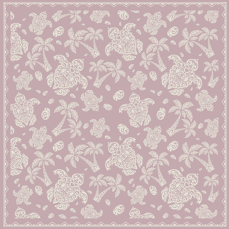 Hawaian Turtle and palm Pattern vinyl rug - TenStickers