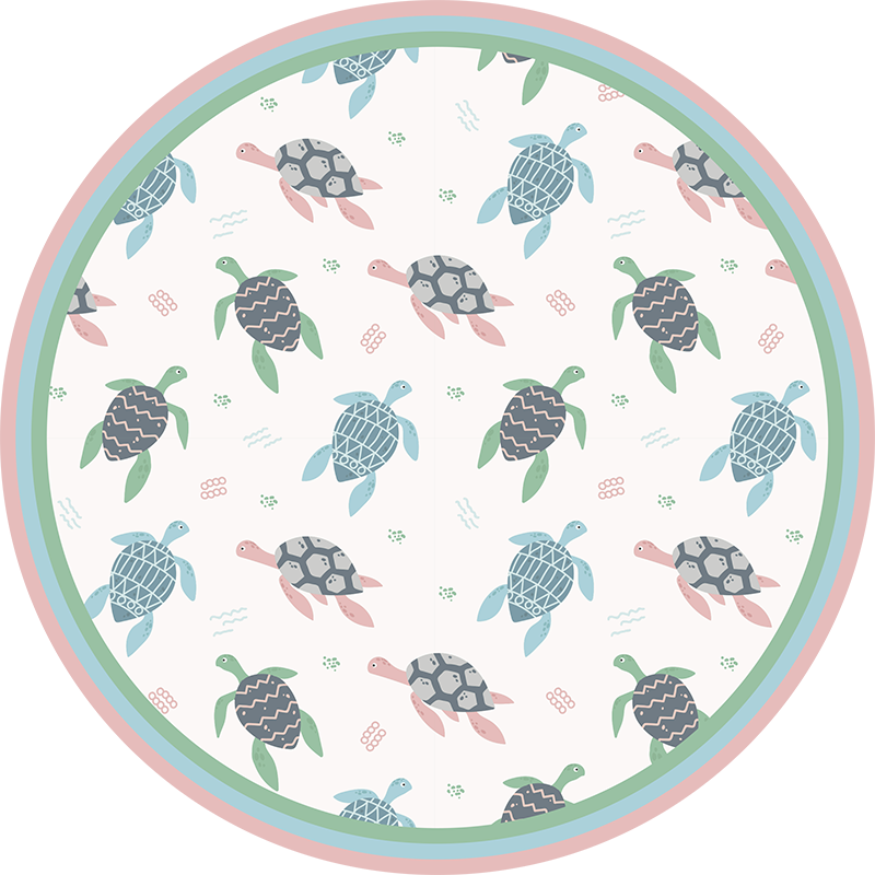 Turtle Play Circle kids rug - TenStickers