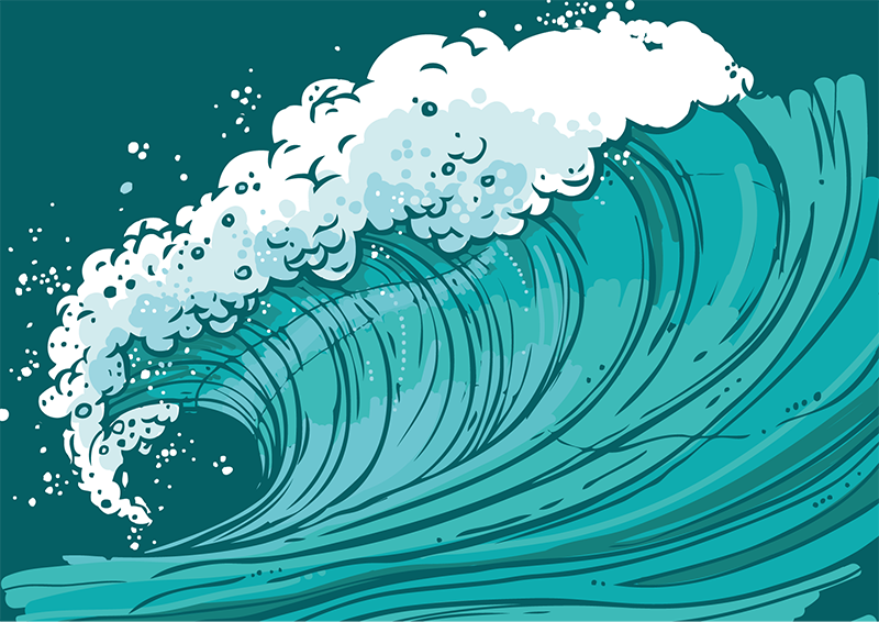 Marine Wave Movement nature rug - TenStickers