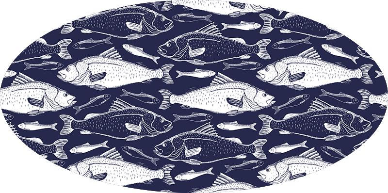 Marine Fish Pattern animal mat - TenStickers