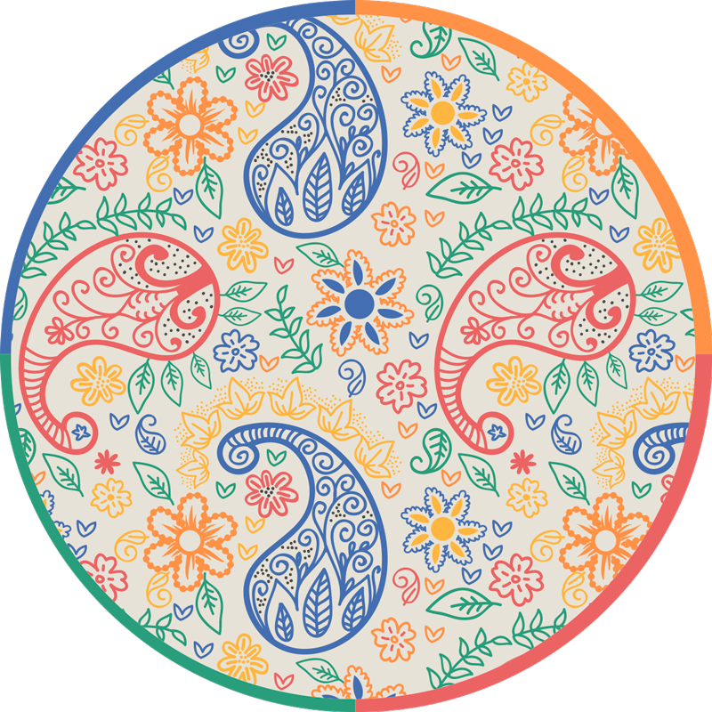 Botanical Paisley Elements floral rug - TenStickers
