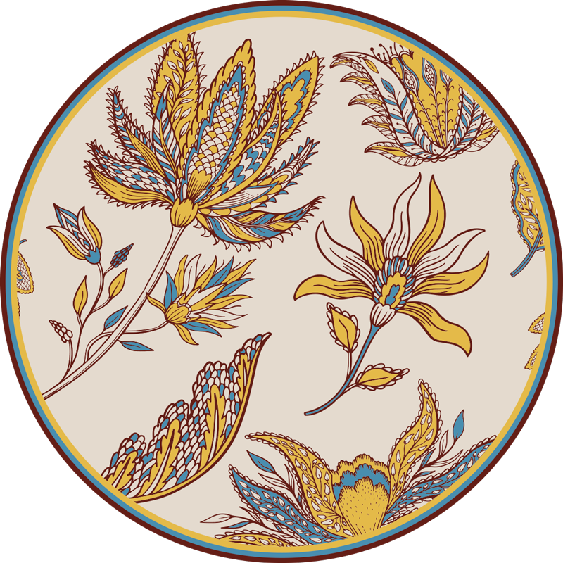Elaborate Botanical Grace floral rug - TenStickers