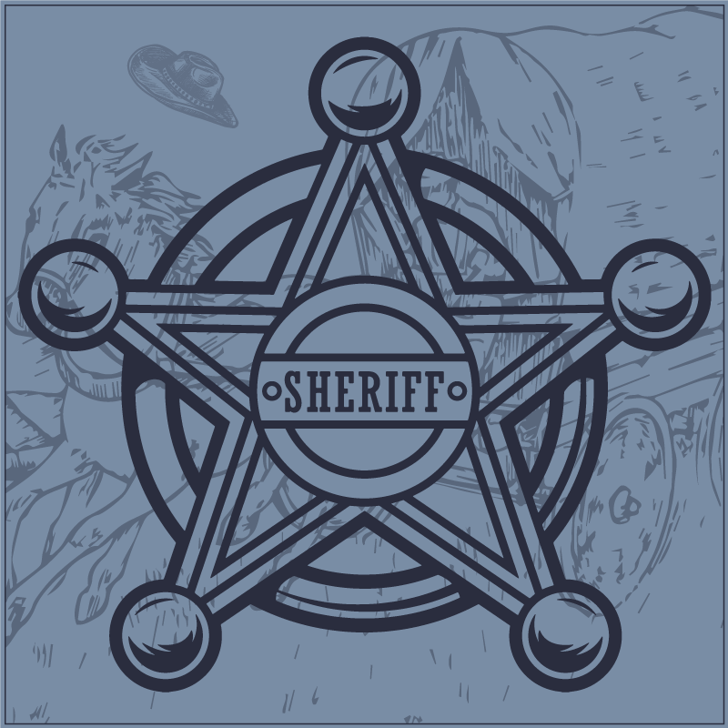Sheriff Badge Emblem game rug - TenStickers