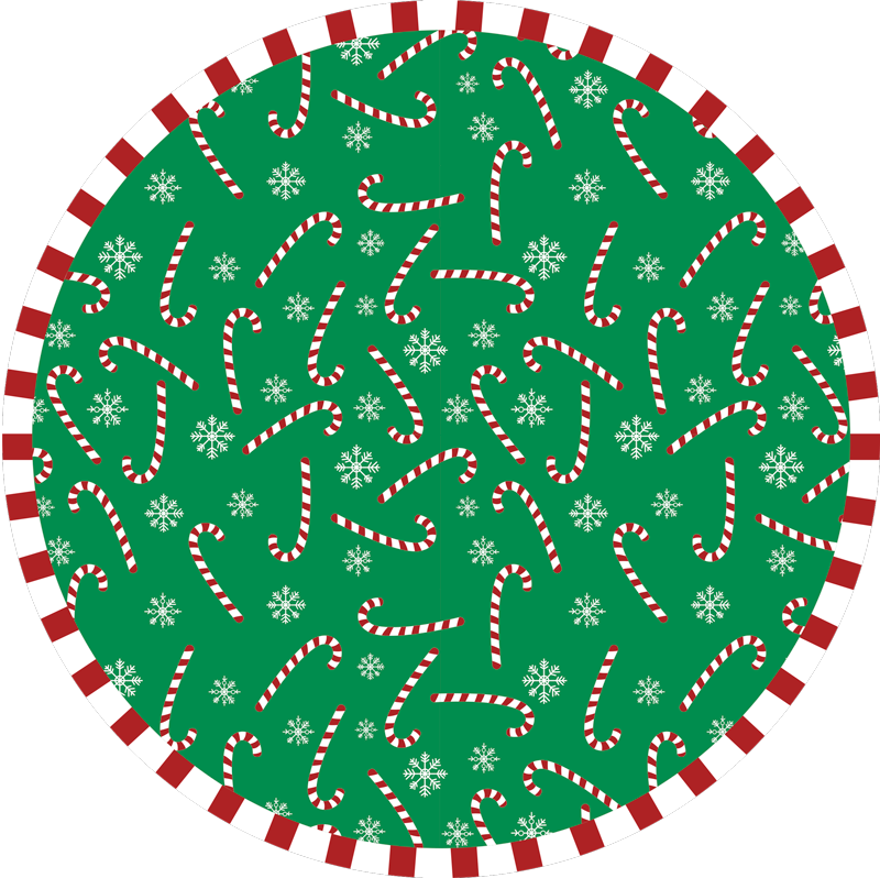Candy Cane Circle christmas rug - TenStickers
