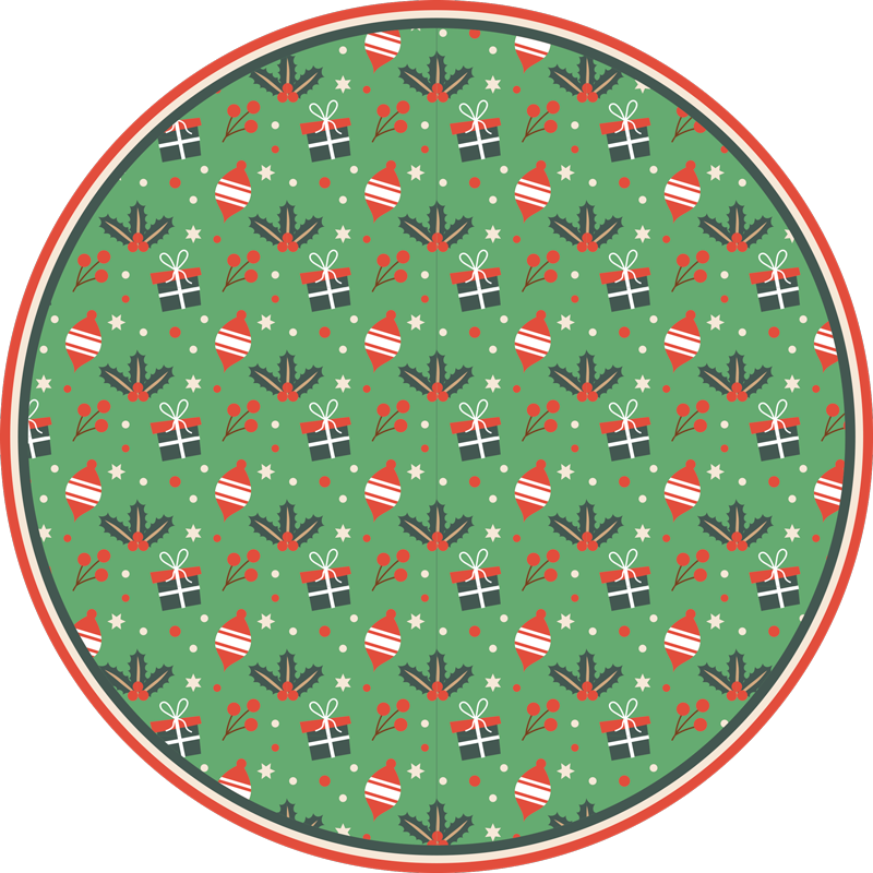 Festive Roundel christmas rug - TenStickers