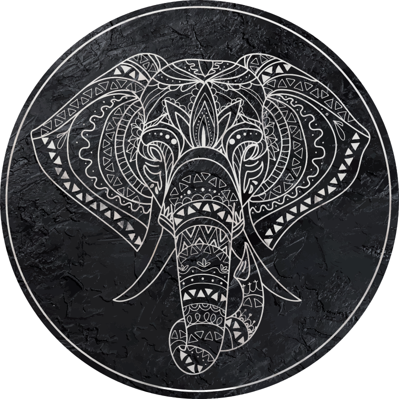 Mandala rug inspired by mandala elephant design - TenStickers