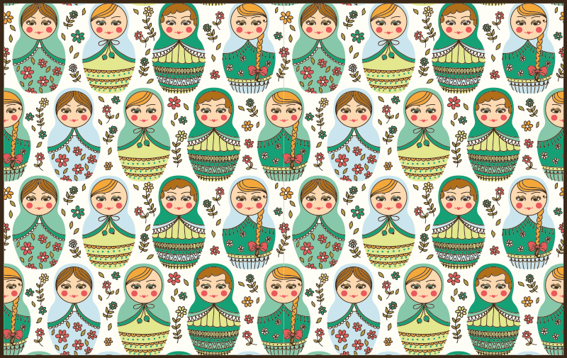 Russian Doll Motif bedroom carpet - TenStickers