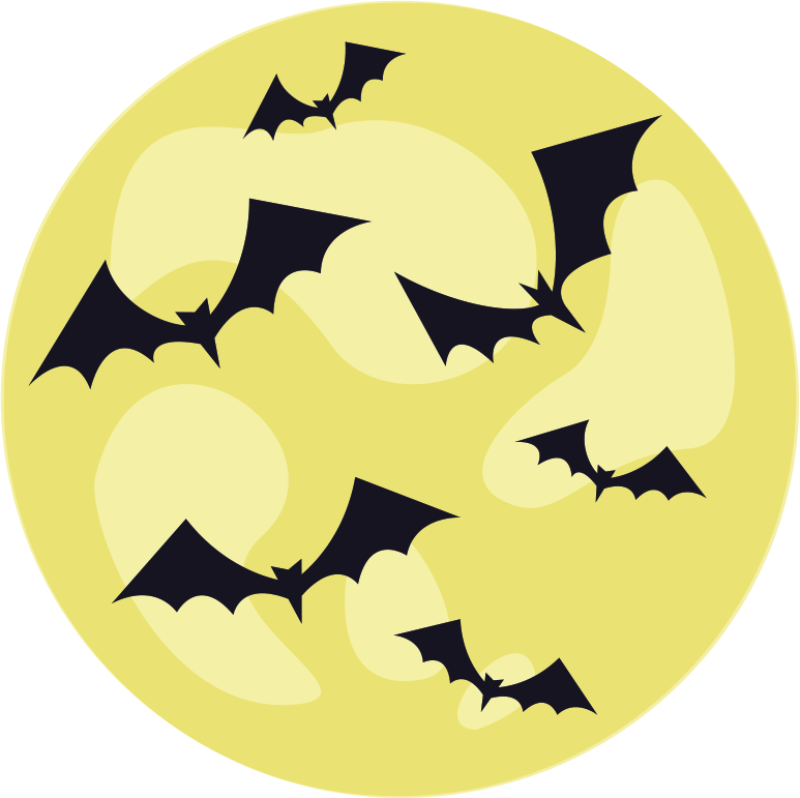 Nocturnal Bats Circle halloween rugs - TenStickers