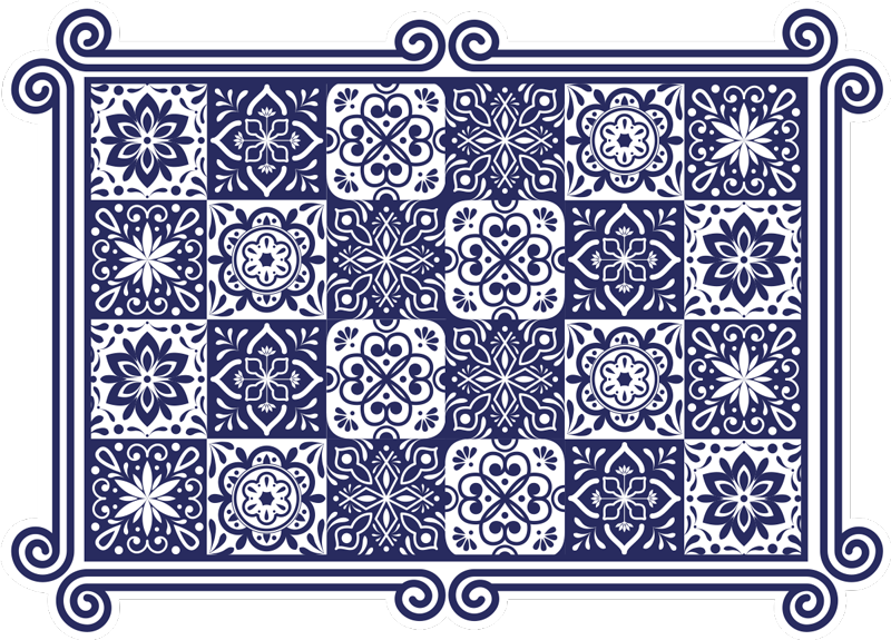 Tile carpet mandala tile design - TenStickers