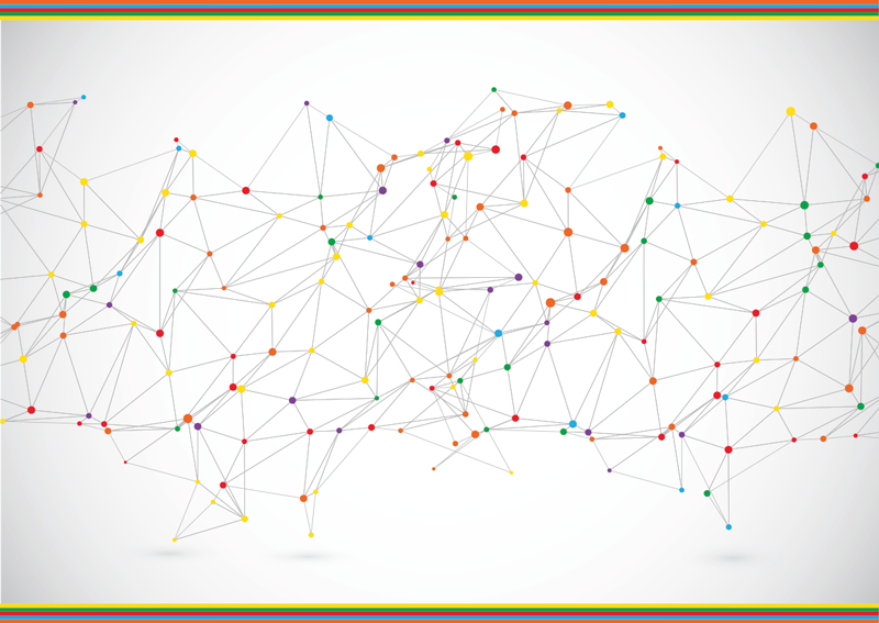 Geometric connections geometric rug - TenStickers