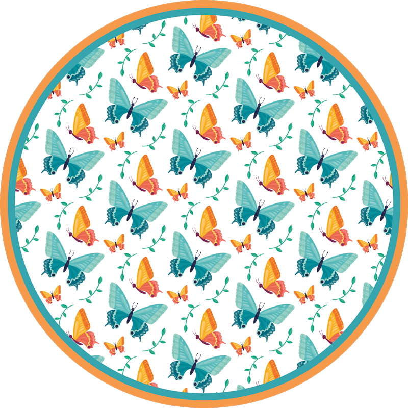 Butterfly Circular Design nursery rug - TenStickers