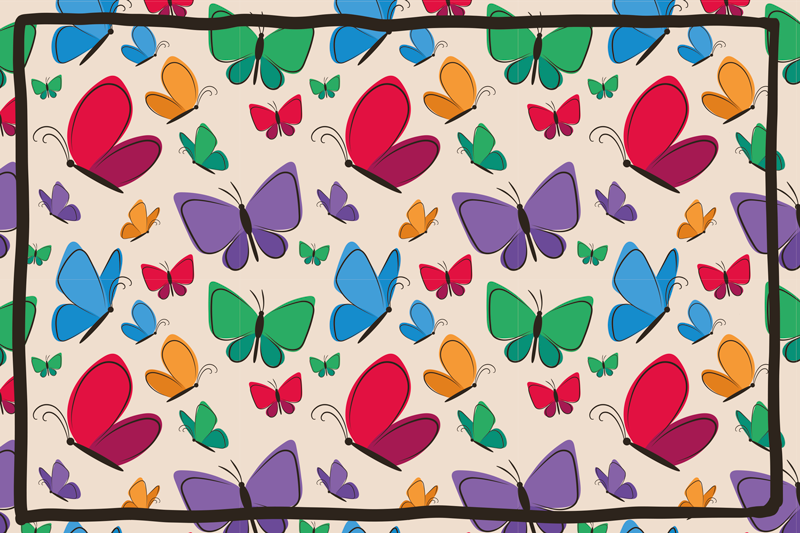 Butterfly Abundance floral rug - TenStickers