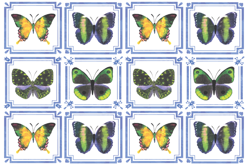 Butterfly Pattern animal mat - TenStickers