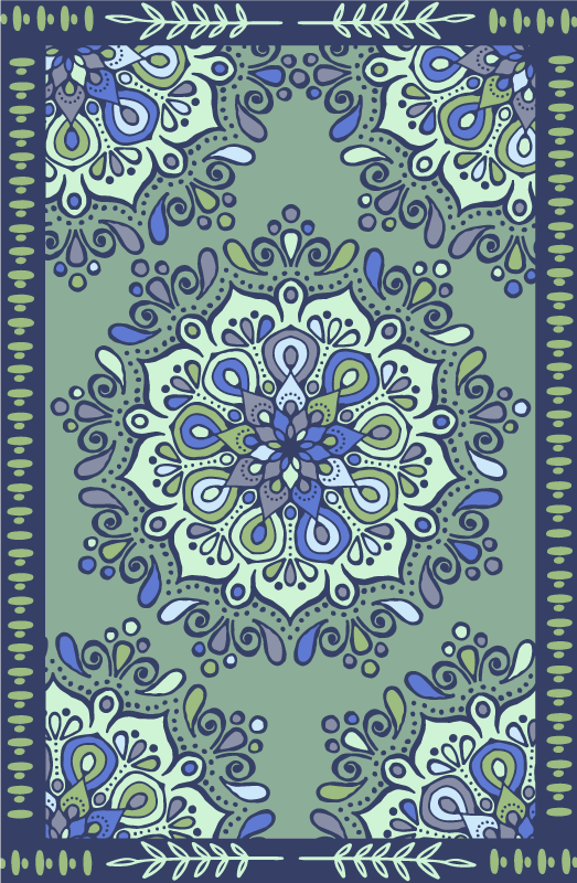 Mandala rug with mandala design centerpiece - TenStickers