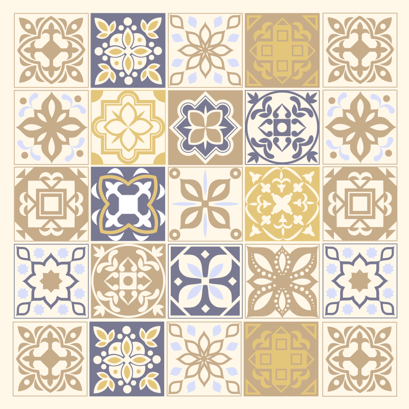 Limestone spanish tiles vinyl rug - TenStickers