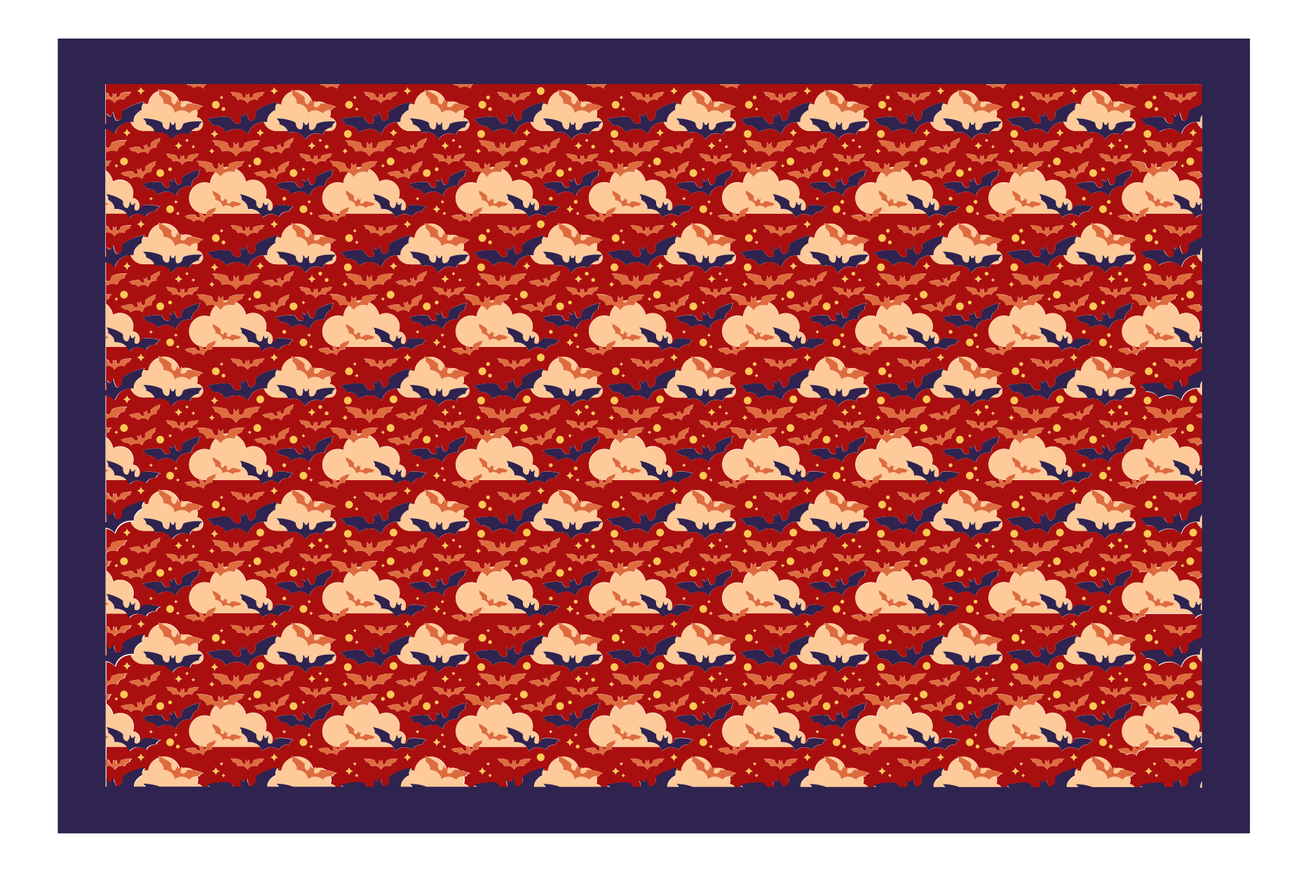 Flying bat with red background vinyl rug - TenStickers