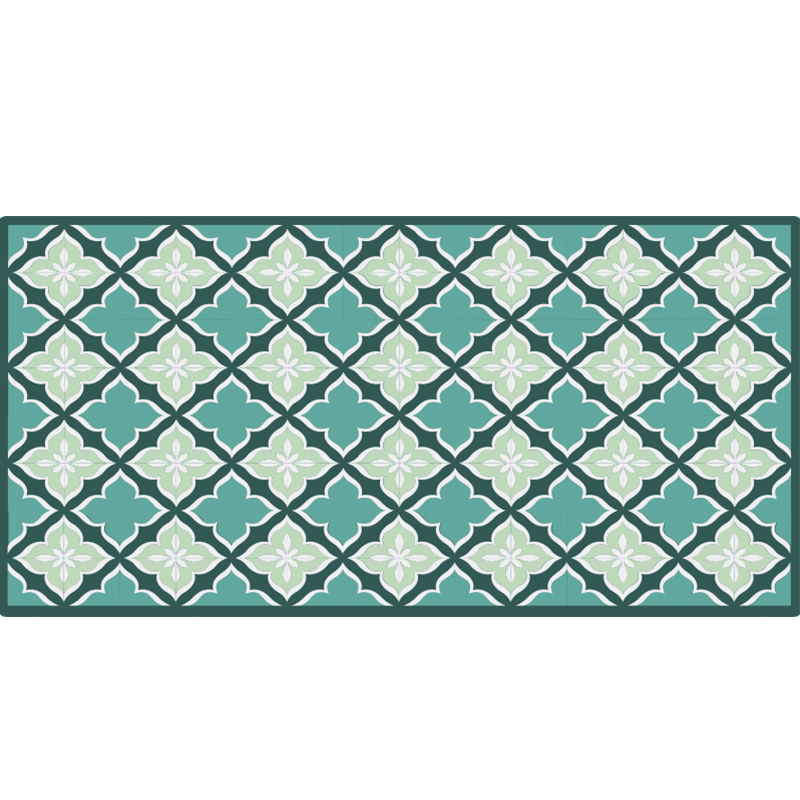 Retro tiles pattern vinyl rug modern rug - TenStickers