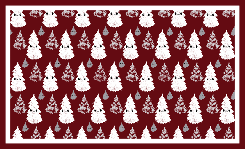 Festive Fir Pattern christmas rug - TenStickers
